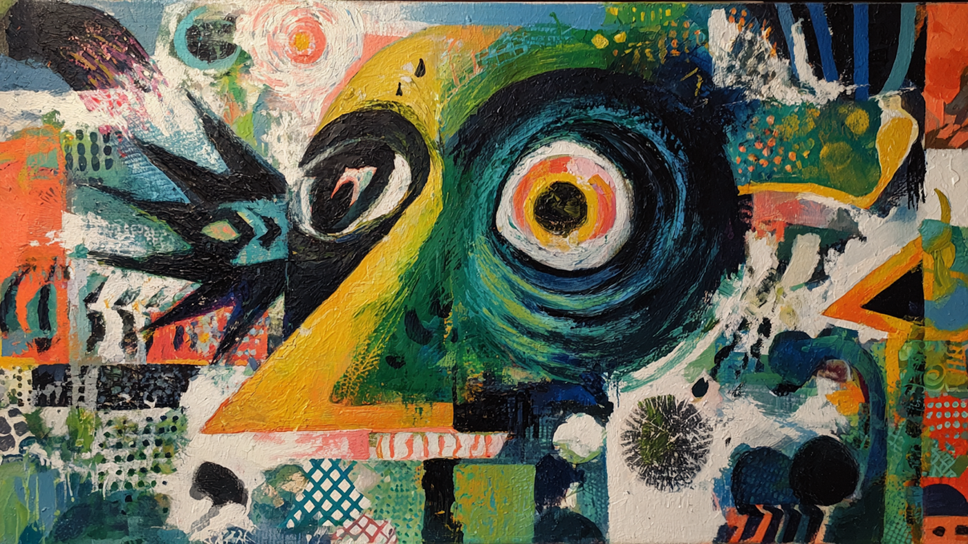 Spectrum Surge dynamic abstract artwork displayed on Samsung Frame TV showing flowing forms in electric orange and blue color palette