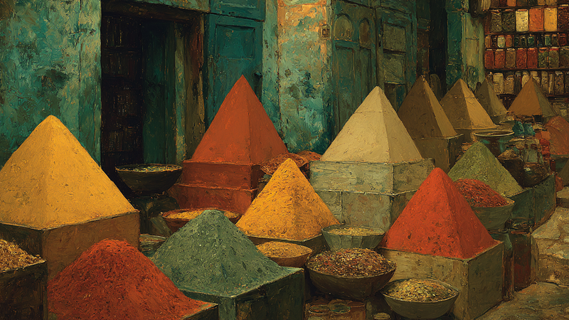 Spice Pyramids Market Colors