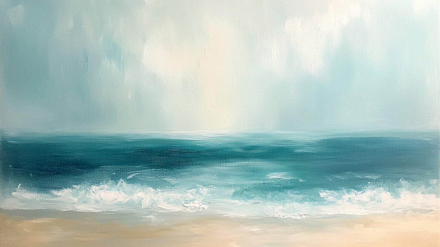 Floral and Nature Art,Minimal Seascape,Coastal Calm Painting,Digital Art for Samsung Frame TV,4K Art for Smart TV,Tranquil Ocean Horizon,Blue and Sand Color Palette,Modern Beach House Art,Soft Coastal Scene,Peaceful Digital Ocean Art
