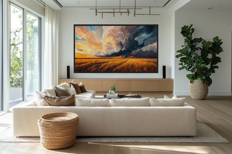 Stormburst Horizon – Amber Field & Fire Sky for Samsung Frame TV