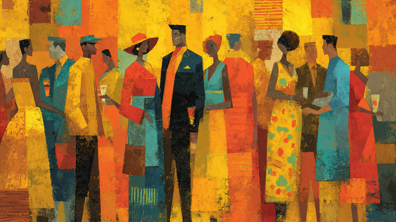 Sunset Rooftop Vibrant Gathering