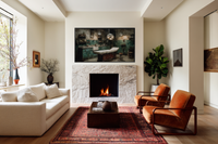 Surgical Theatre Thomas Eakins inspired operating room scene displayed on Samsung Frame TV - 4K digital download featuring medical figures in warm stone and linen neutral palette