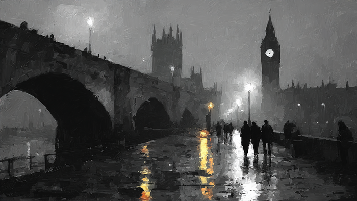 Thames in the Fog - 4K digital art for Samsung The Frame TV