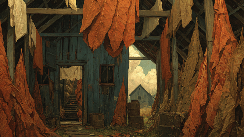 Tobacco Leaves Golden Barn