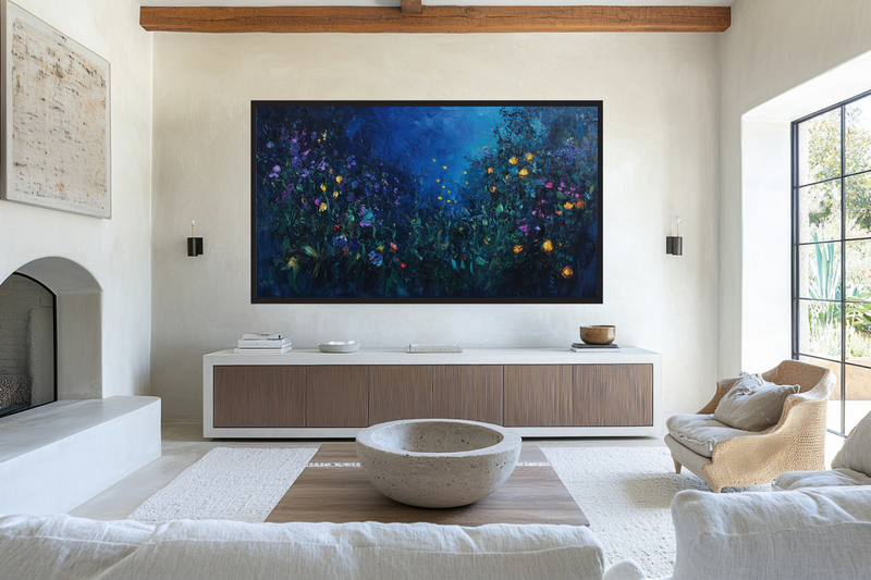 Twilight Bloom – Painted Garden Fireflies for Samsung Frame TV