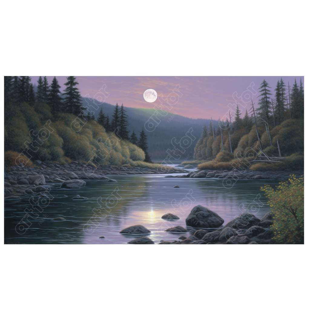 Twilight Lakeside Reflection by Art For Frame