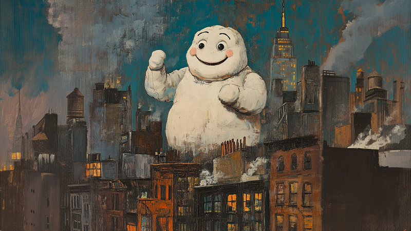 Urban Encounter – Whimsical Giant in the City for Samsung Frame TV