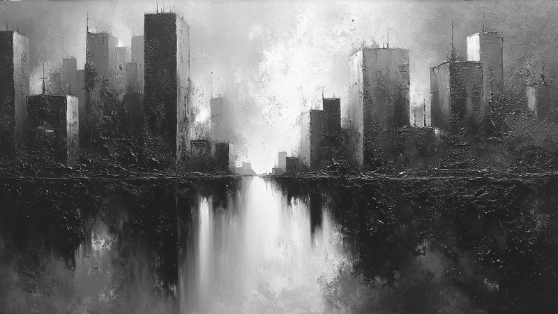 Urban Reflection – Cityscape Art for Frame TV & CanvasTV