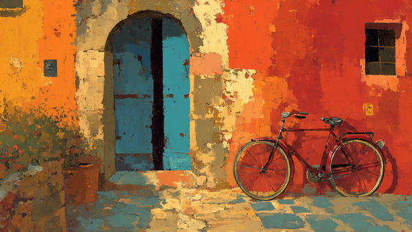 Vintage Bicycle Ochre Wall