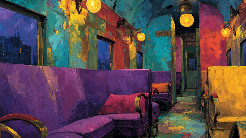 Vintage Pullman Velvet Interior