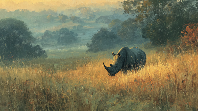 White Rhino Grey Morning