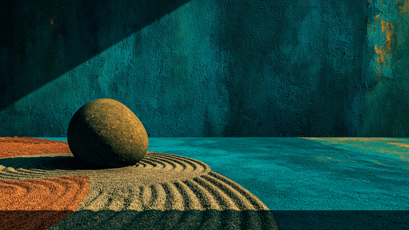 Zen Garden Raked Grey