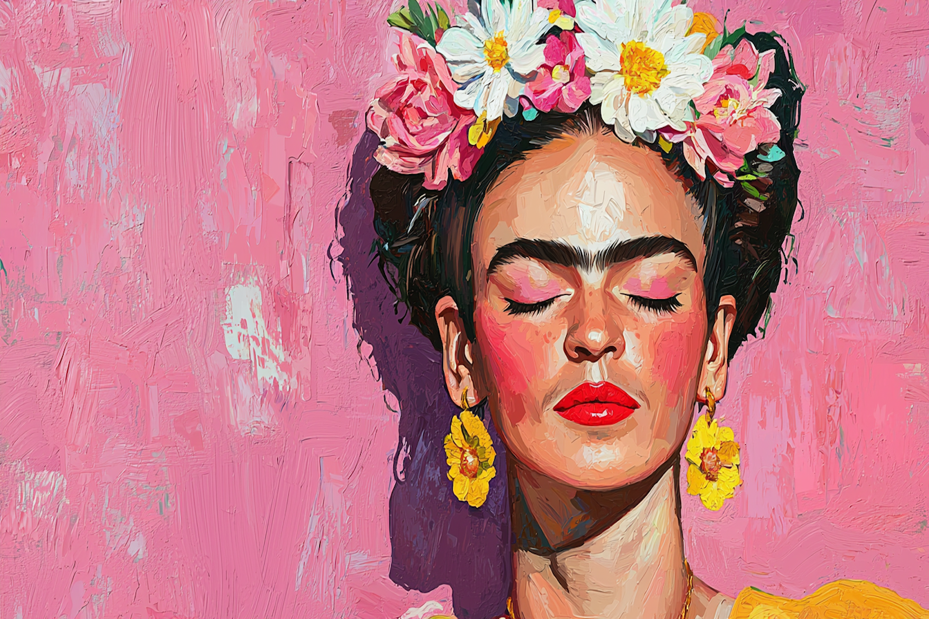 Frida’s Bloom – Vibrant Portrait Art