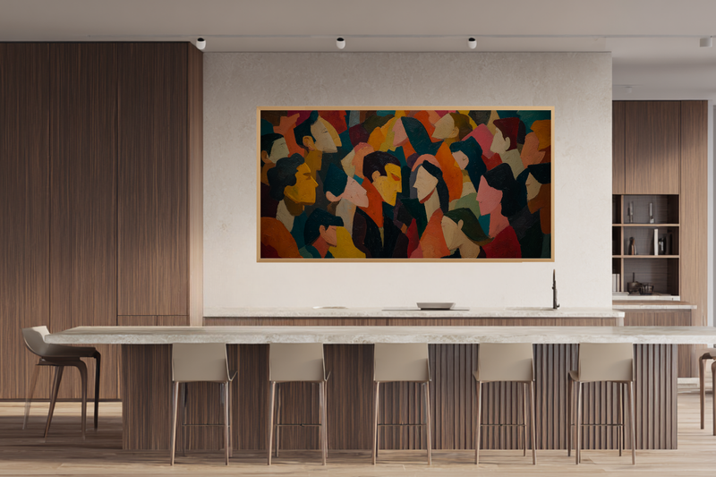 Abstract Ensemble Colorful Frame TV Art