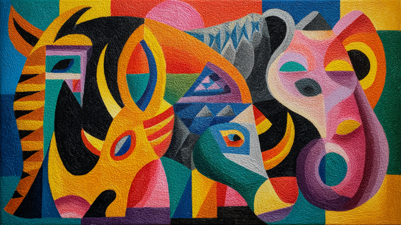 Abstract Jungle Party - Modern Kids Art for Samsung Frame TV