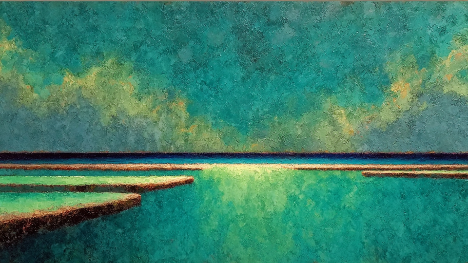 Tranquil Aegean seascape with turquoise and aqua depths for Samsung Frame TV and HiSense CanvasTV display