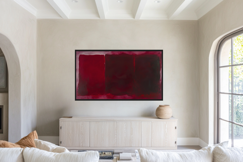 Crimson Silence – Deep Abstract Painting for Samsung Frame TV