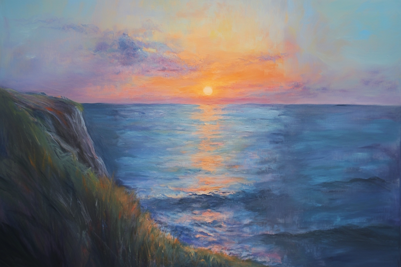 Coastal Dawn – An Impressionist Cliffside Sunrise for Samsung Frame TV