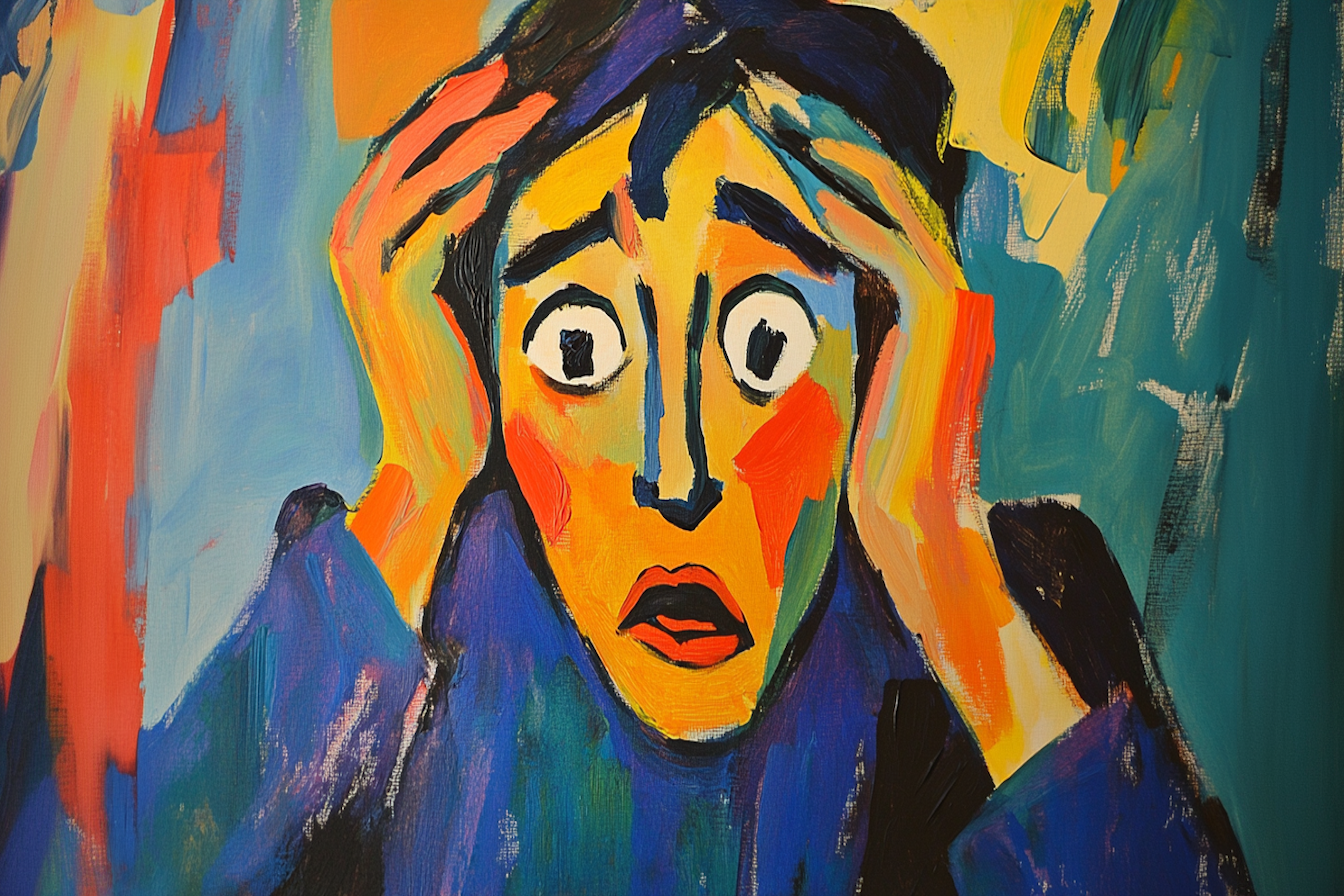 Intense expressionist portrait of raw emotion – bold 4K digital artwork for Samsung Frame TV