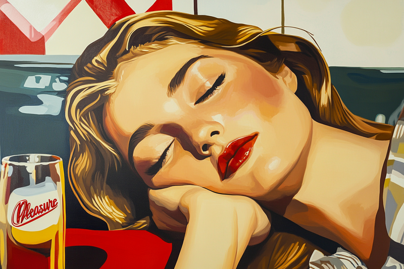 Slumber & Spirits – Art Deco-Inspired Oil Painting for Samsung Frame TV