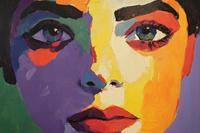 Chromatic Solitude – Expressionist Portrait Set for Samsung Frame TV