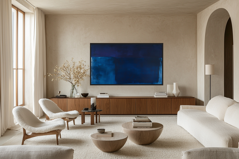 Indigo Horizon – Deep Blue Minimalist Abstract for Samsung Frame TV