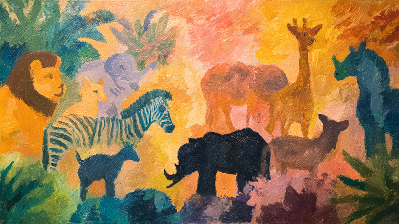 Jungle Safari Sunset - Wildlife Kids Art for Samsung Frame TV