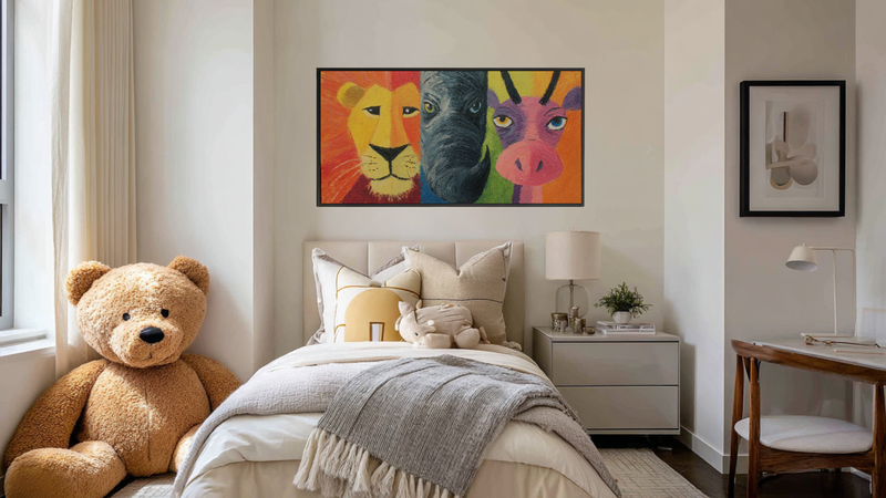 Lion and Friends - Colorful Kids Art for Samsung Frame TV