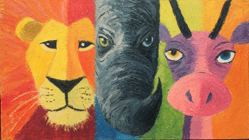 Lion and Friends - Colorful Kids Art for Samsung Frame TV