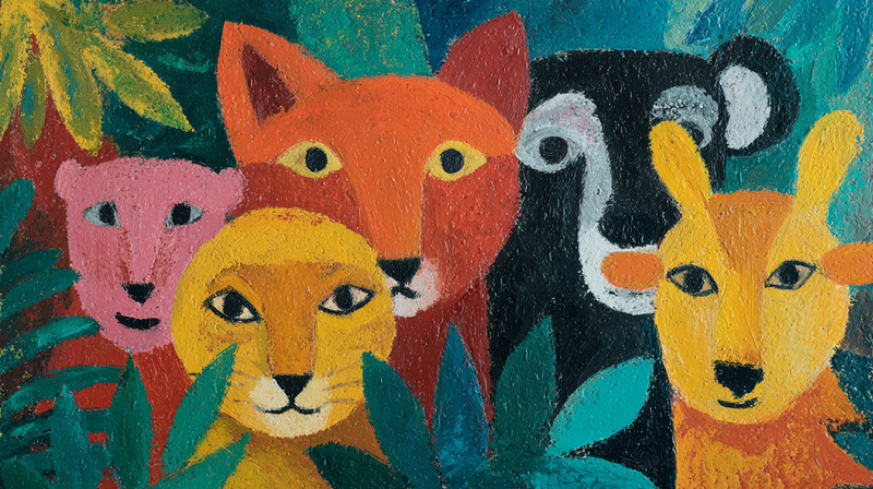 Rainbow animal Pack - Playroom Art for Samsung Frame TV