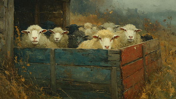 Raw Wool Fleeces Crate still life on Samsung Frame TV - 4K digital download featuring pastoral harvest in soft cream ivory and warm taupe tones