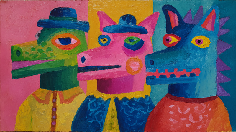 Robot Friends Party - Tech Kids Art for Samsung Frame TV