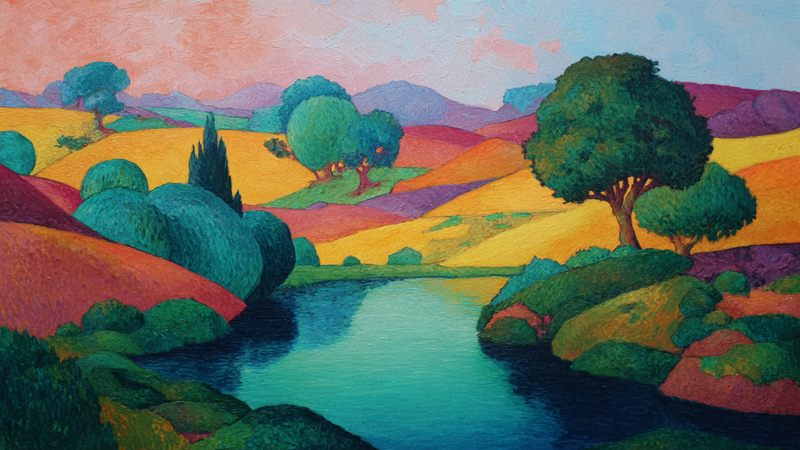 Rolling River Valley - Nature Kids Art for Samsung Frame TV