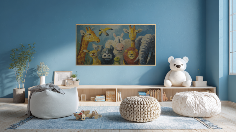 Safari Animal Parade - Wildlife Kids Art for Samsung Frame TV
